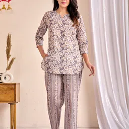 miss rekha Women Night Suit Set Multicolor Floral Print-picture-14