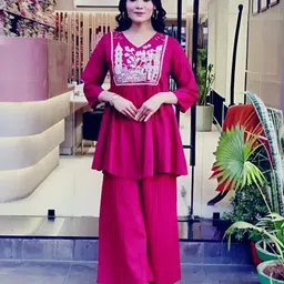 ethnichub Top Palazzos Co-ords Set image 4