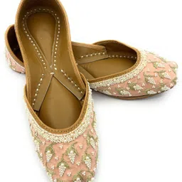 Blush Blossom Punjabi Jutti for women's Embroidery jutis for women Party Wear For Women-image-8