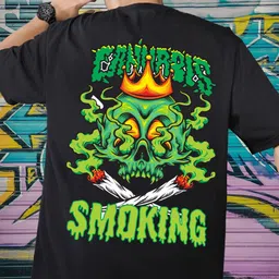 scott fincher Women Printed Round Neck Cotton Blend Black T-Shirt image 1