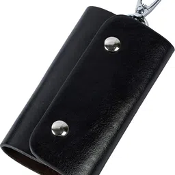 instabuyz Key Wallet with 6 Key Chain Hooks Car Key Holder Royal Key Pouch Leather Key Holder-picture-24