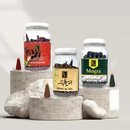 zed black Big Incense Dhoop Cones Combo in Jar Packing 3 Fragrances Mogra, Rose, Sandal Dhoop image 5