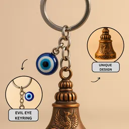 gt gala time Guardian Bell Evil Eye Keyfob Lucky Charm Protection Spiritual Gift Kid Teen Key Chain image 3