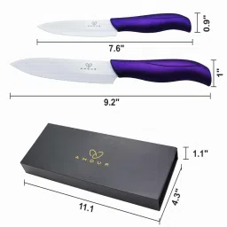 amour Metallic Purple Ceramic (Set of 2) Kitchen Knife image 3