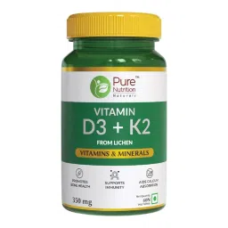 Pure Nutrition Vitamin D3 Plus K2, Vitamin D3 (600 Iu) Supplement For Strong Bones , Supports Immunity - 60 Veg Tablets-image-75