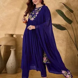 shree laxminarayan export Women Maxi Dark Blue Knee Length Dress image 3
