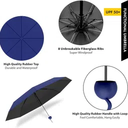 tazomi UV protection outside down design 3-fold Automatic Open Travel Umbrella image 3