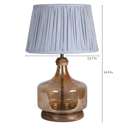 Katana White Fabric Shade Night Lamp With Glass Base By Kapoor LampShades image 5