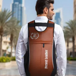 perfect leather Medium 25 L Laptop Backpack Large 25 L Laptop Backpack unisex Spacy and reflective strip Special price image 4