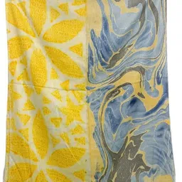 Floral Print, Graphic Print, Printed Rayon Women Yellow Scarf, Stole, Fancy Scarf-image-13