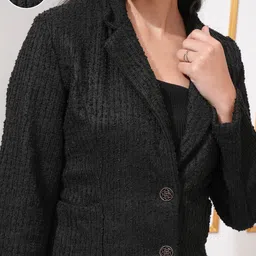 tokyo talkies Women Solid Single Breasted Casual Blazer image 5