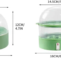 betzila 2 layer Egg Boiler Compact & Stylish 2 Layer 150W Electric Steamer Boiler/Cooker with Measuring Cup Egg Cooker image 3