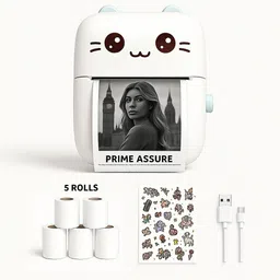 Wolcentra Mini Printer with 5 Rolls and Stickers, Mini Portable Inkless Pocket Printer Mini printer-image-17