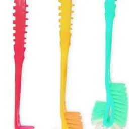 rebaree Double Side Cleaning Brush with Holder with Holder (Multicolor 3 Unit)-picture-37