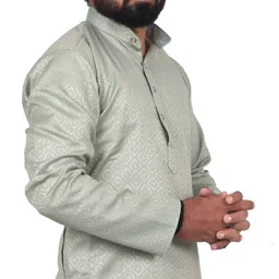 monjecad Men Jacquard Kurta Pyjama Set image 3