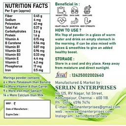 henly Organic Moringa Powder 200gm - Powerful Vitamins & Antioxidants Protein Bars image 4