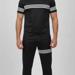 rudraksh Men Night Suit Set Black Striped-picture-19