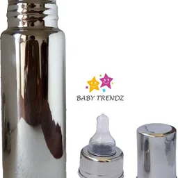 baby trendz Stainless Steel Baby Feeding Bottle 250ml Combo Pack of 2 - 250 ml image 4