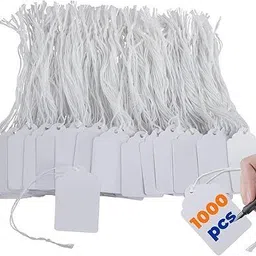 1000PCS WHITE PAPER PRICE TAG WITH STRING FOR CLOTHES 4.5X3CM PRICE LABEL. Non-adhesive Paper Label-image-71