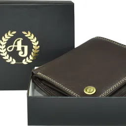 Men Casual, Formal, Ethnic, Evening/Party Brown Genuine Leather Wallet-image-28