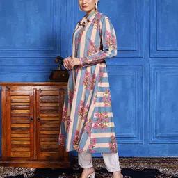 meena bazaar Women Printed Cotton Blend A-line Kurta image 2