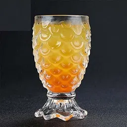 adigee (Pack of 6) Crystal glass Pineapple Shape Glasses Set of 6for Scotch (200ml)_1011 Glass Water/Juice Glass image 4