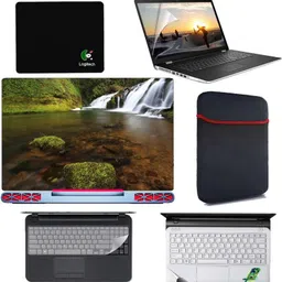 SDM 6 in 1 Combo - Laptop Skin Stickers, Screen card , Key Guard, Mouse Pad, Sleeve and Palmrest Skin for All 15.6 Inch Laptops || Notebooks Combo Set (nature image216 Combo Set-picture-10