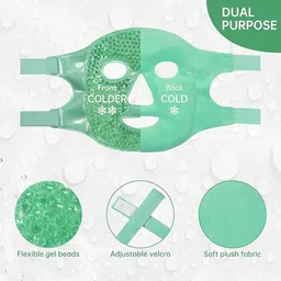VENDICS Ice Face Mask, Cooling Gel Pack for Puffy Eyes, Cold & Hot Reusable Compress, Frozen Eye Packs Masks for Women for Dark Circles, Puffiness & Allergies (Green) image 5