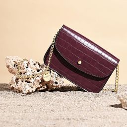 Accessorize London Women Faux Leather Burgundy Mini Purse Sling Bag-picture-45