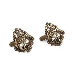 COSA NOSTRAA Antique Gold-Toned The Militades Textured Cufflinks-image-66