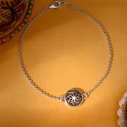 GIVA 925 Sterling Silver Rhodium Plated Sphere Floral Bracelet-picture-20