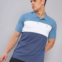 Technosport Colourblocked Polo Collar Antimicrobial Rapid Dry Slim Fit Active T-shirt-picture-19
