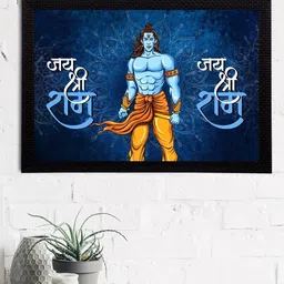 eCraftIndia Blue & White Lord Ram Satin Matt Textured UV Wall Art-picture-19