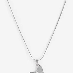 DressBerry Silver-Plated Butterfly Shaped Stainless Steel CZ Pendants with Chains-picture-15