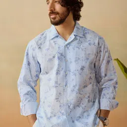 Andamen Men Premium Cotton Floral Printed Relaxed Fit Casual Shirt-picture-13