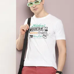 Kook N Keech Disney Men Mickey Mouse Printed Pure Cotton T-shirt-picture-45