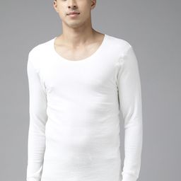van heusen innerwear Van Heusen Men White Solid Antibacterial Low Neck Thermal Top-picture-20