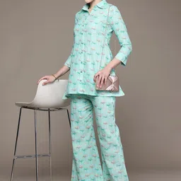 Readiprint Fashions Floral Printed Pure Cotton Tunic & Palazzos-image-75