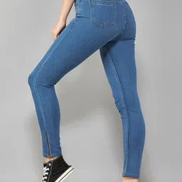 DOLCE CRUDO Women Skinny Fit High-Rise Light Fade Stretchable Jeans-picture-26