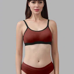 Aamarsh Pack Of 3 Non Padded Cotton Bra With Bikini Brief image 5