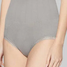 PLUMBURY Women Self Design Seamless High Waist Tummy Control Hipster Briefs image 2