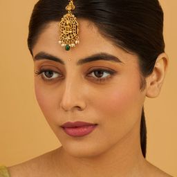 Kushal's Fashion Jewellery Gold-Plated Maang Tikka Head Jewellery-picture-43