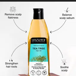 Soulflower Tea Tree Scalp and Anti Dandruff Hair Oil 120ml image 3