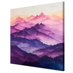 999Store Off White & Purple Mountains Canvas Painting Wall Art image 3
