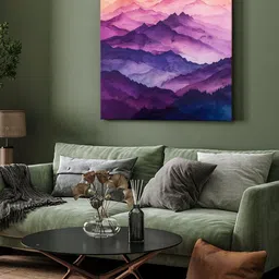 999Store Off White & Purple Mountains Canvas Painting Wall Art image 5