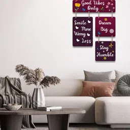 ArtVibes Burgundy Printed Motivational Quote  Wooden Wall Hanging image 1