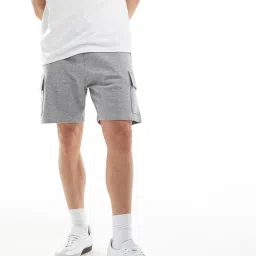 asos design Men Heathered Cargo Shorts with Flap Pockets image 1