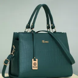 exotic Women Croc-Embossed Handbag with Detachable Strap image 2