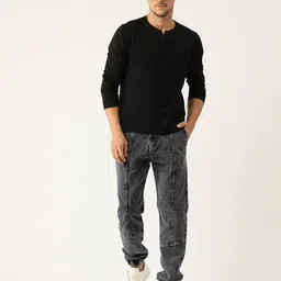 paris hamilton Men Lightly Washed Jogger Jeans image 4