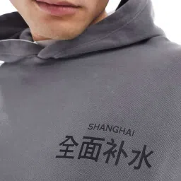 asos design Men Dragon Back Print Oversized Fit Hoodie image 4